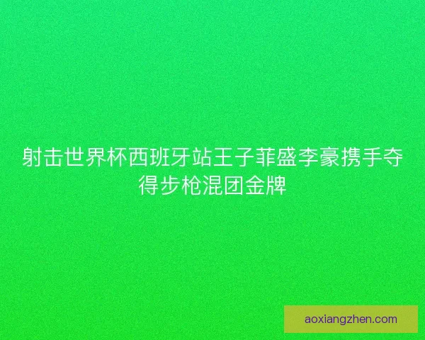 射击世界杯西班牙站王子菲盛李豪携手夺得步枪混团金牌 射击世界杯西班牙站王子菲盛李豪携手夺得步枪混团金牌